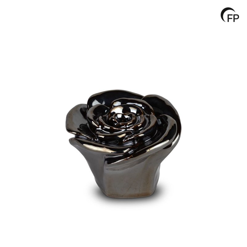 FPU 079 Keramische kunst urn keepsake Rosa Zilverkleur