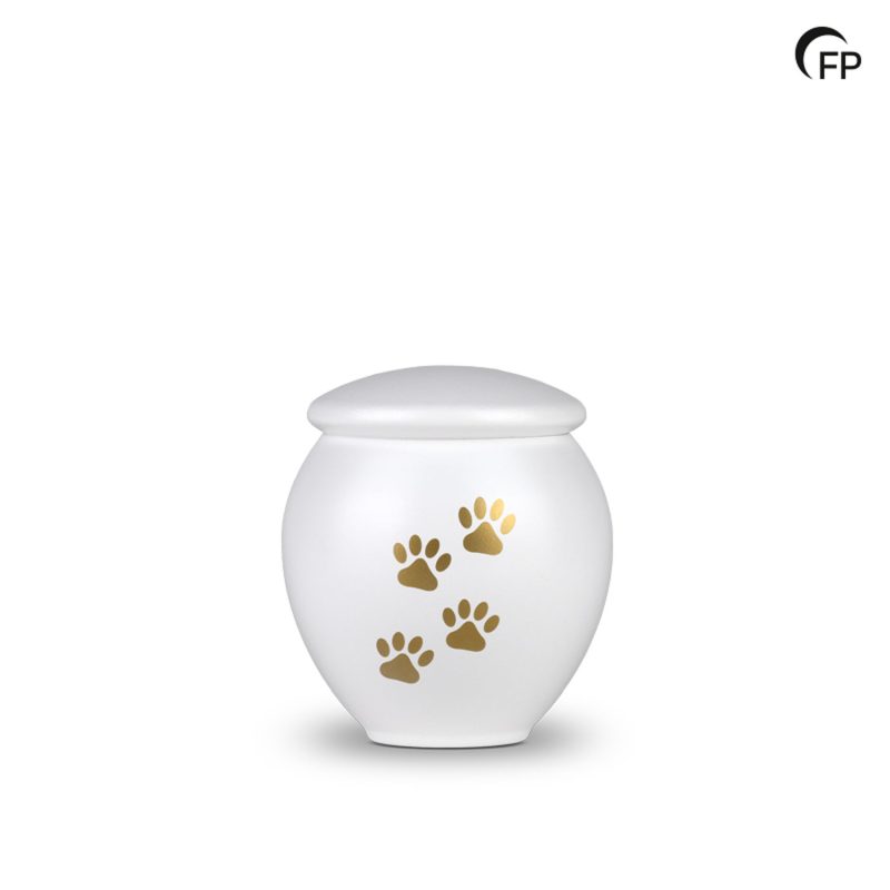 HU 902 M Metaal dierenurn medium - Serenity White
