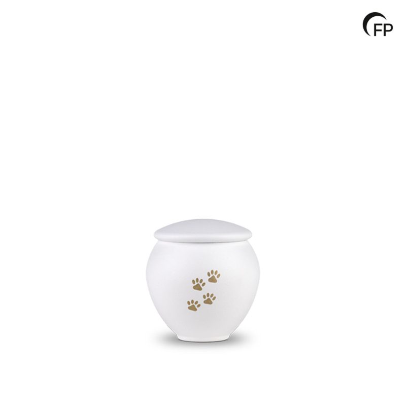HU 902 S Metaal dierenurn klein - Serenity White