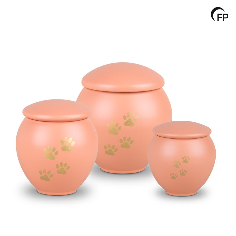 HU 908 S Metaal dierenurn klein - Peach Sunset
