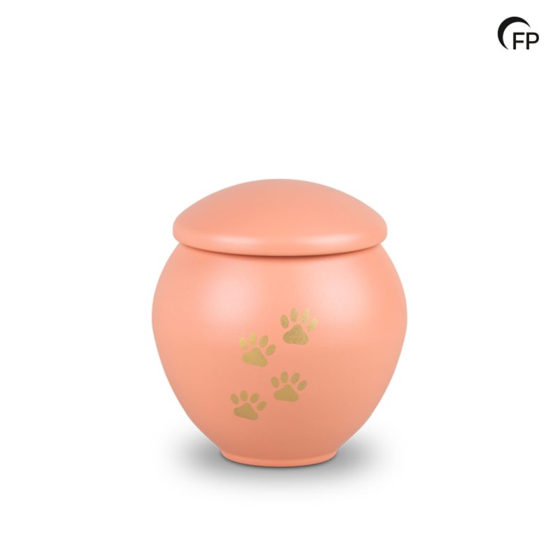 HU 908 L Metaal dierenurn groot - Peach Sunset