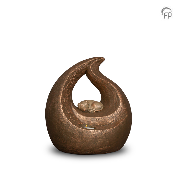 UGK 227 Keramische dierenurn brons