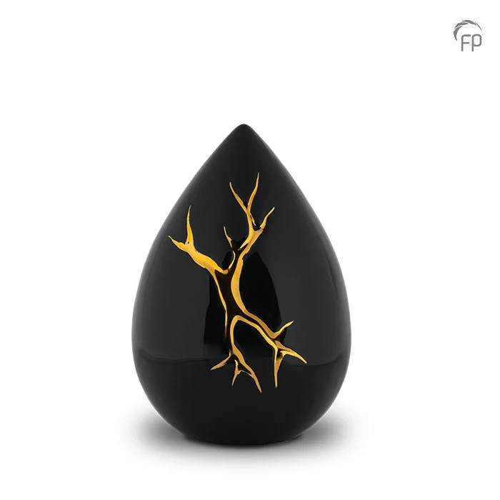 KU 198 M Keramische medium urn Kintsugi