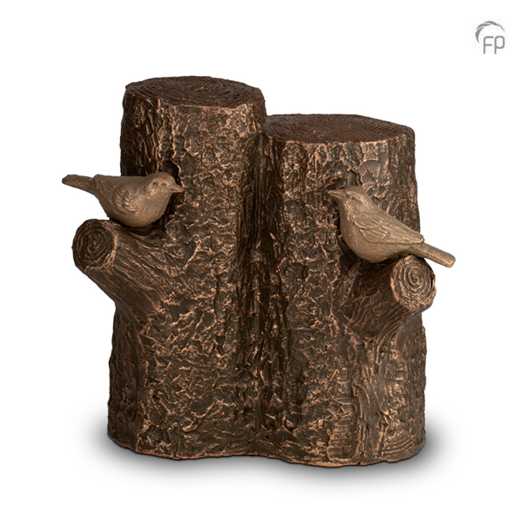 UGK 087 D Keramische Duo urn brons Levensboom
